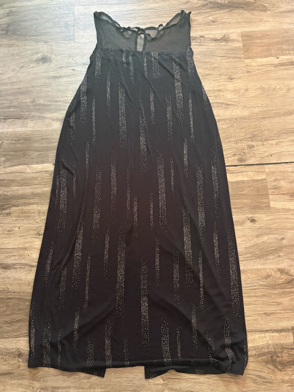 Black Sleeveless Maxi Dress with Subtle Glitter Detail